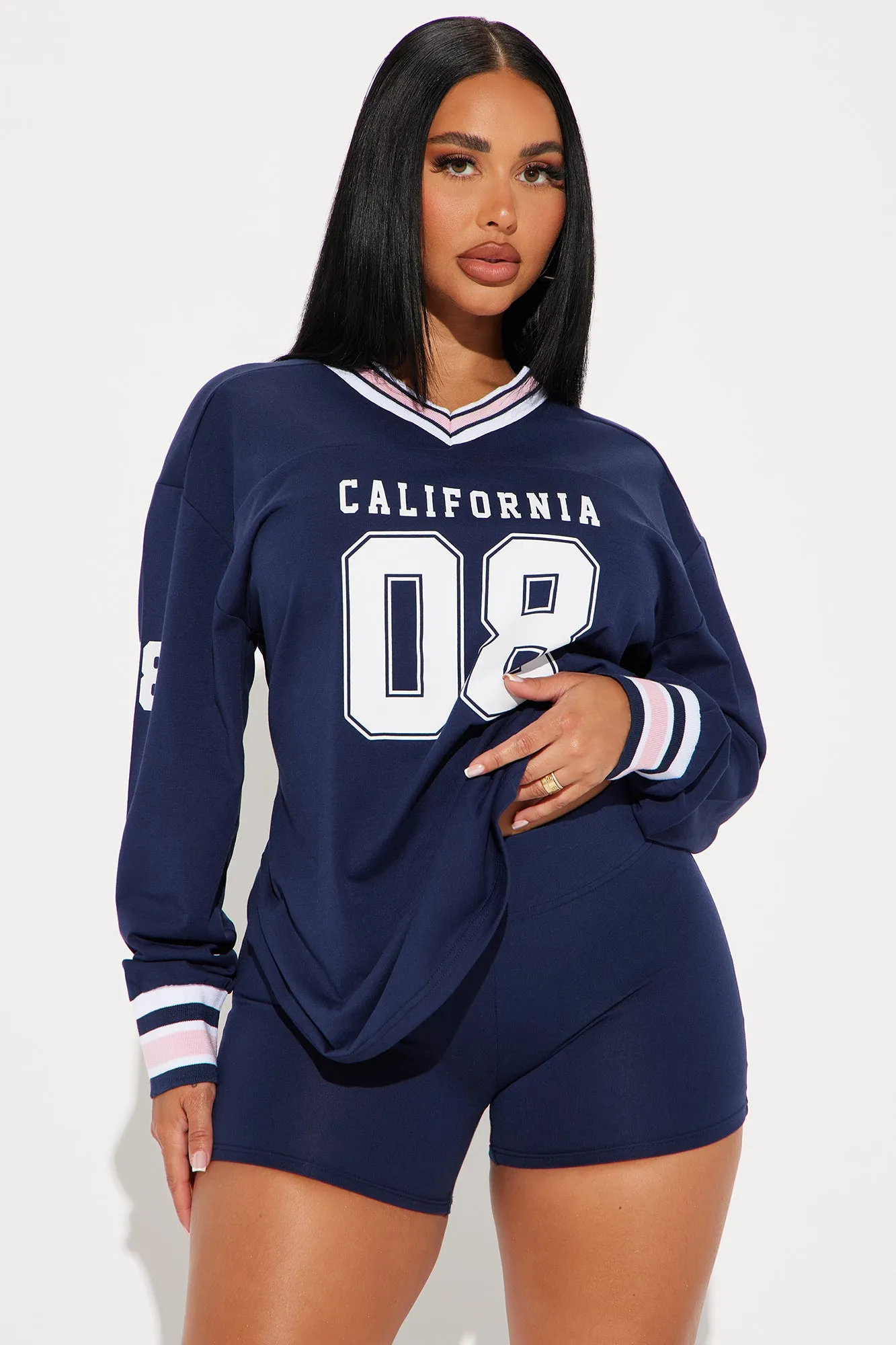 08 Cali Biker Short Set - Navy/combo