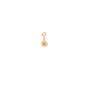 14k midi bitty flower charm pendant on spring ring