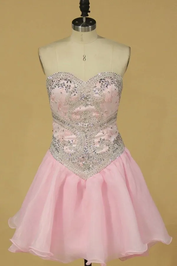 2024 Sweetheart With Beads And Applique Quinceanera Dresses Organza P6DPYJB5