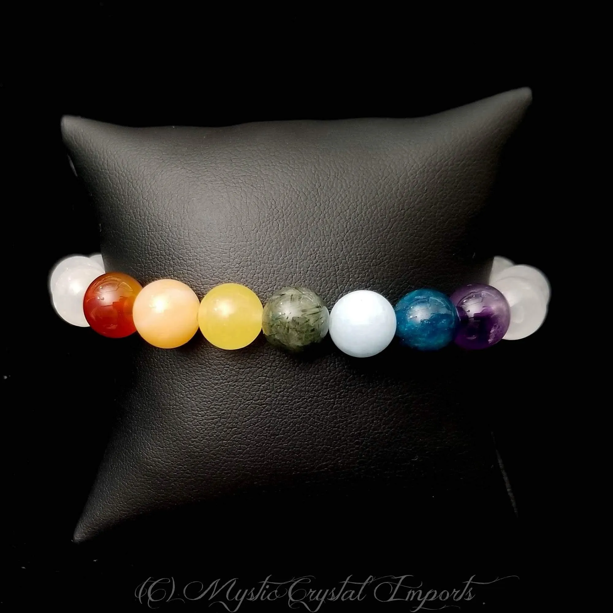 7 Chakra Crystal Healing Selenite Bracelet