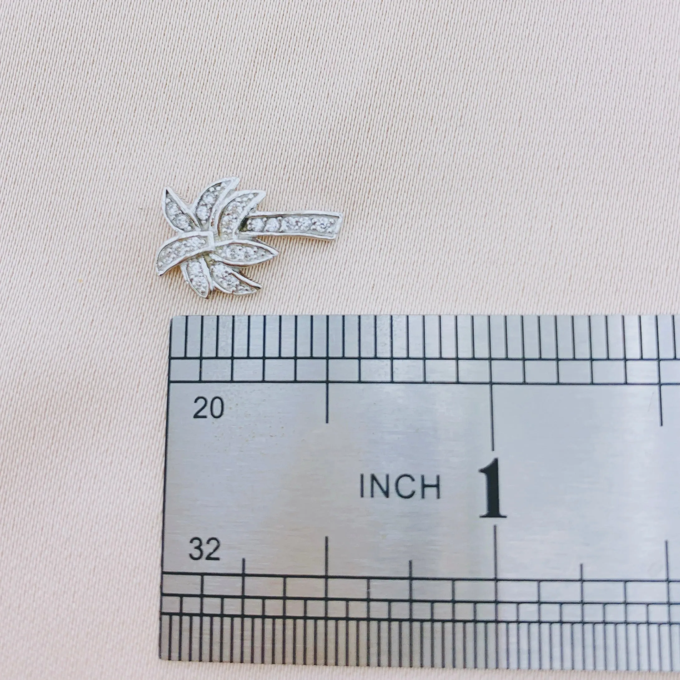 925 Silver Palm Tree CZ Stud Earring