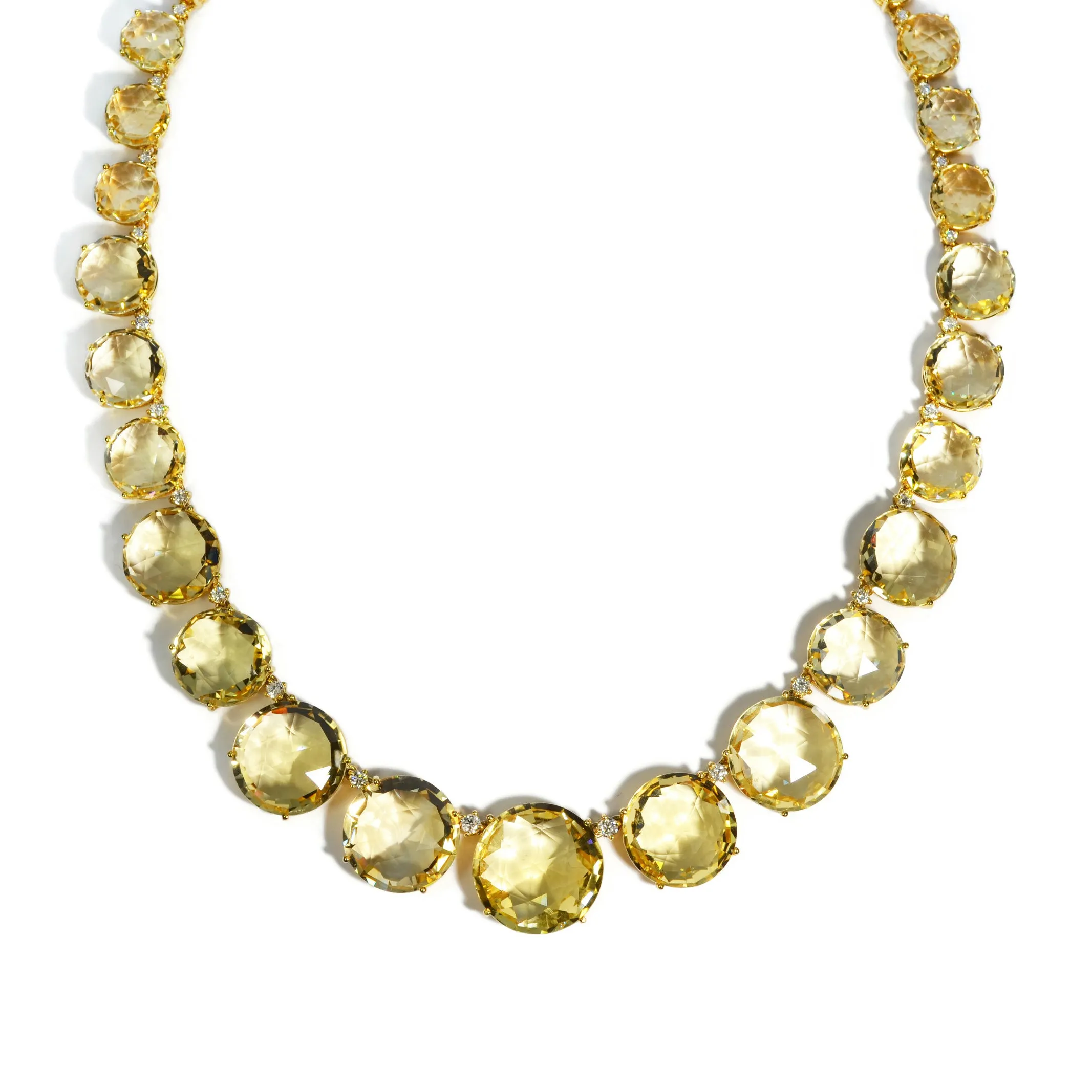 A & Furst - Lilies - Graduated Necklace with Champagne Citrine and Diamonds, 18k Yellow Gold