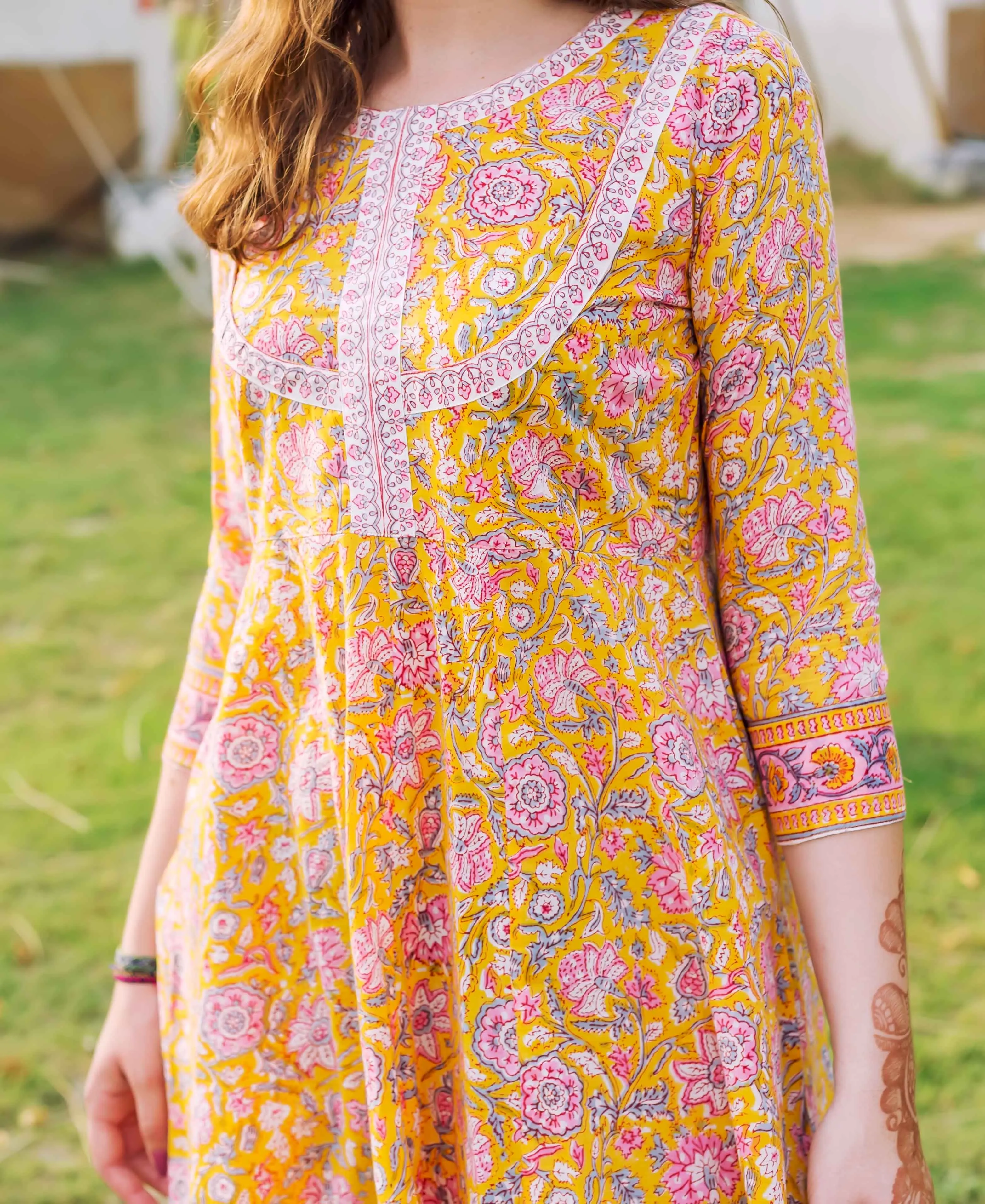 Aaira A-Cut Block Printed Kurta