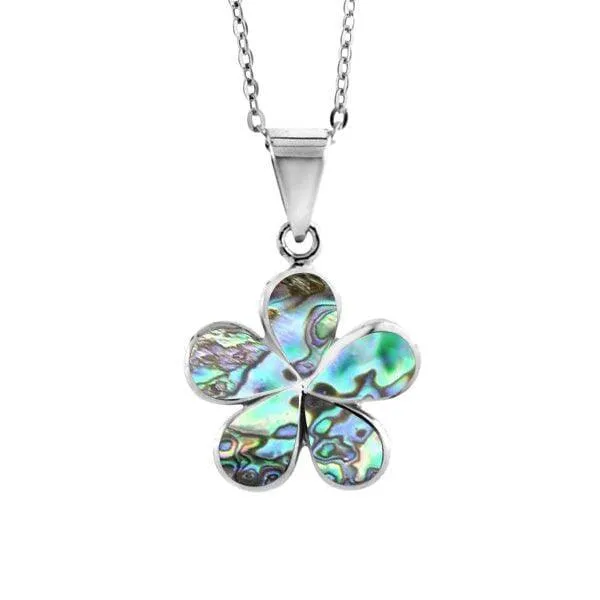 Abalone Plumeria Pendant