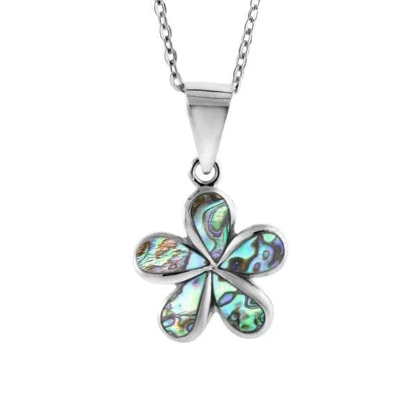 Abalone Plumeria Pendant