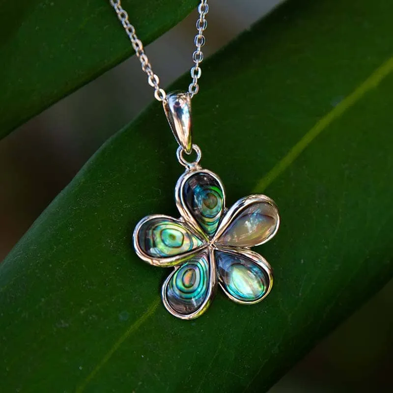 Abalone Plumeria Pendant