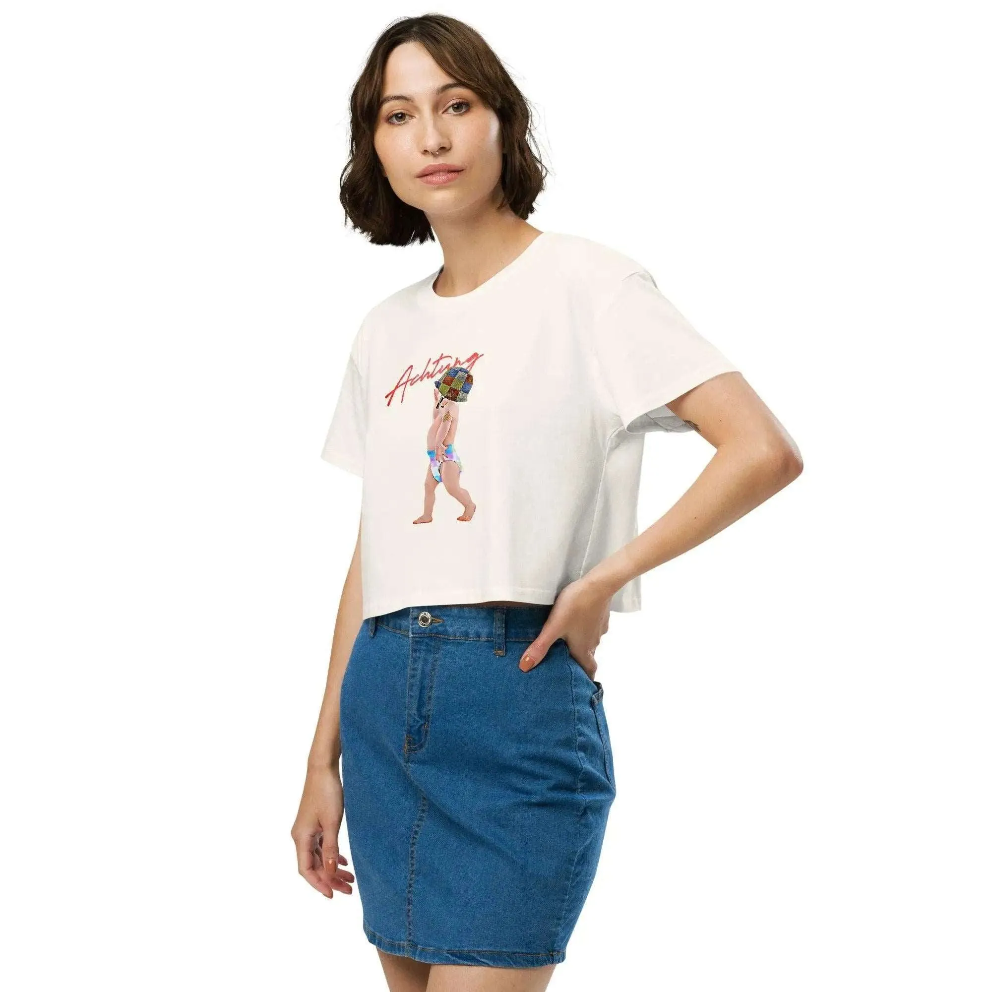 Achtung baby Women’s crop top