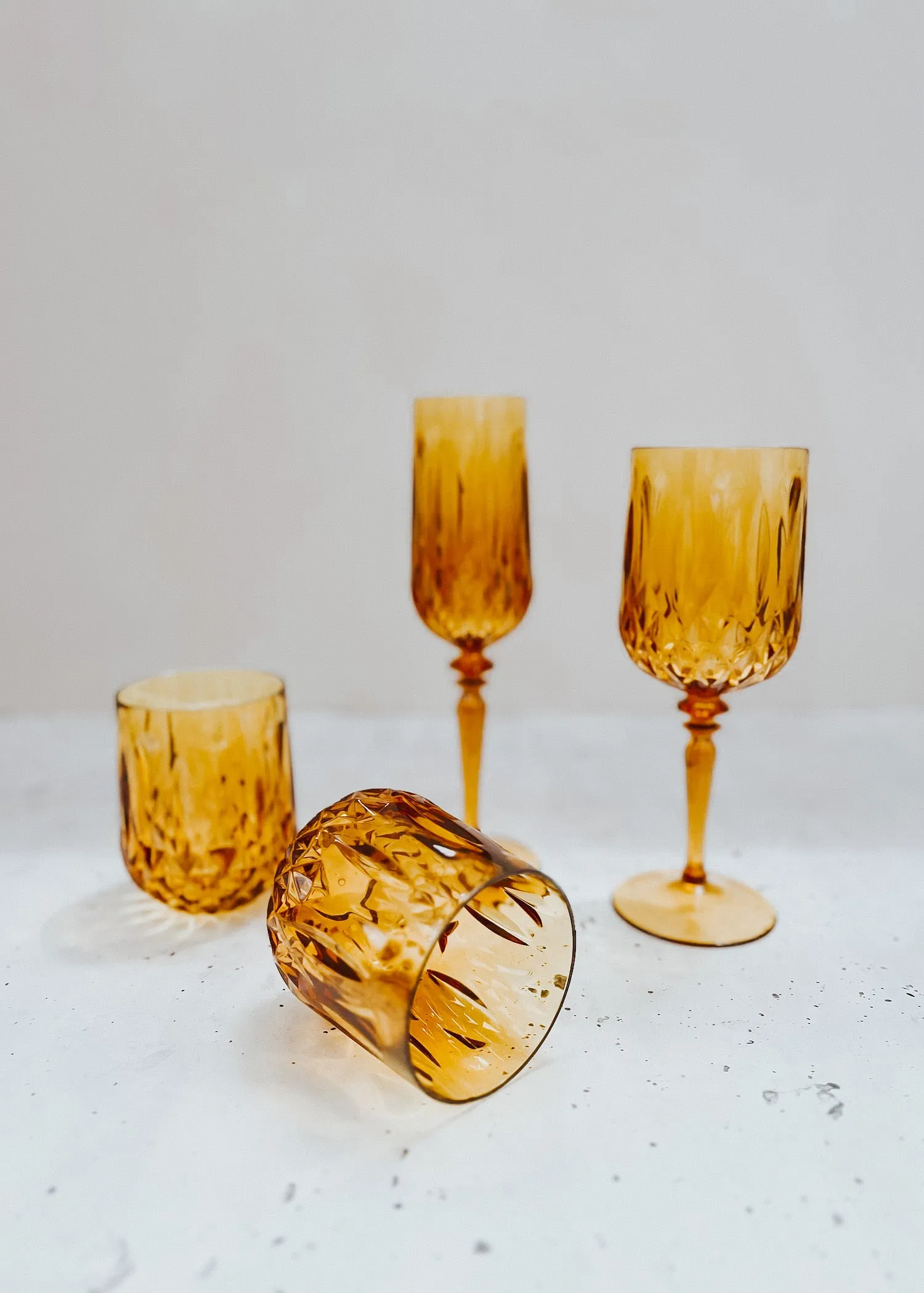 Acrylic Wine Glass Mustard - Set of 6