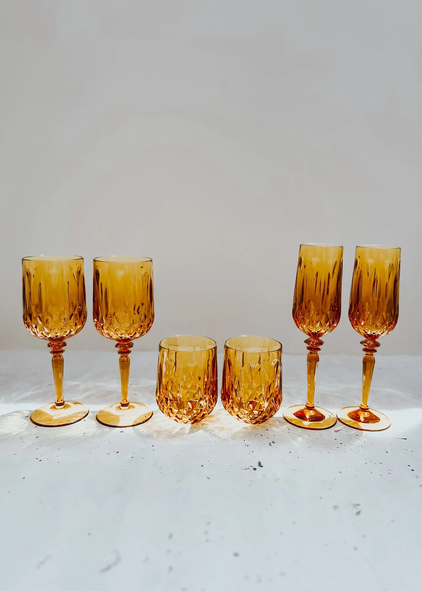 Acrylic Wine Glass Mustard - Set of 6