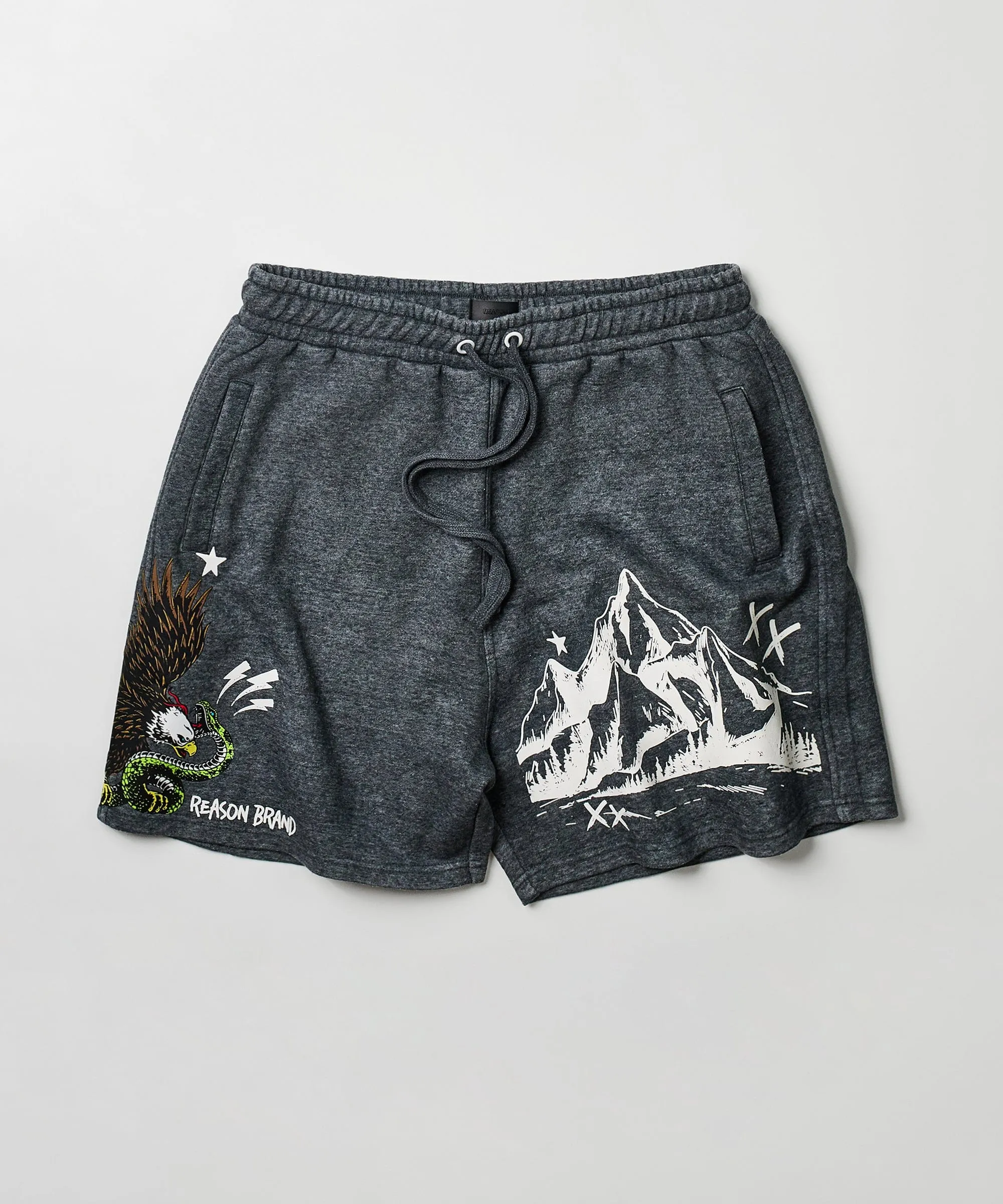 All We Trust Burnout Wash Shorts - Charcoal