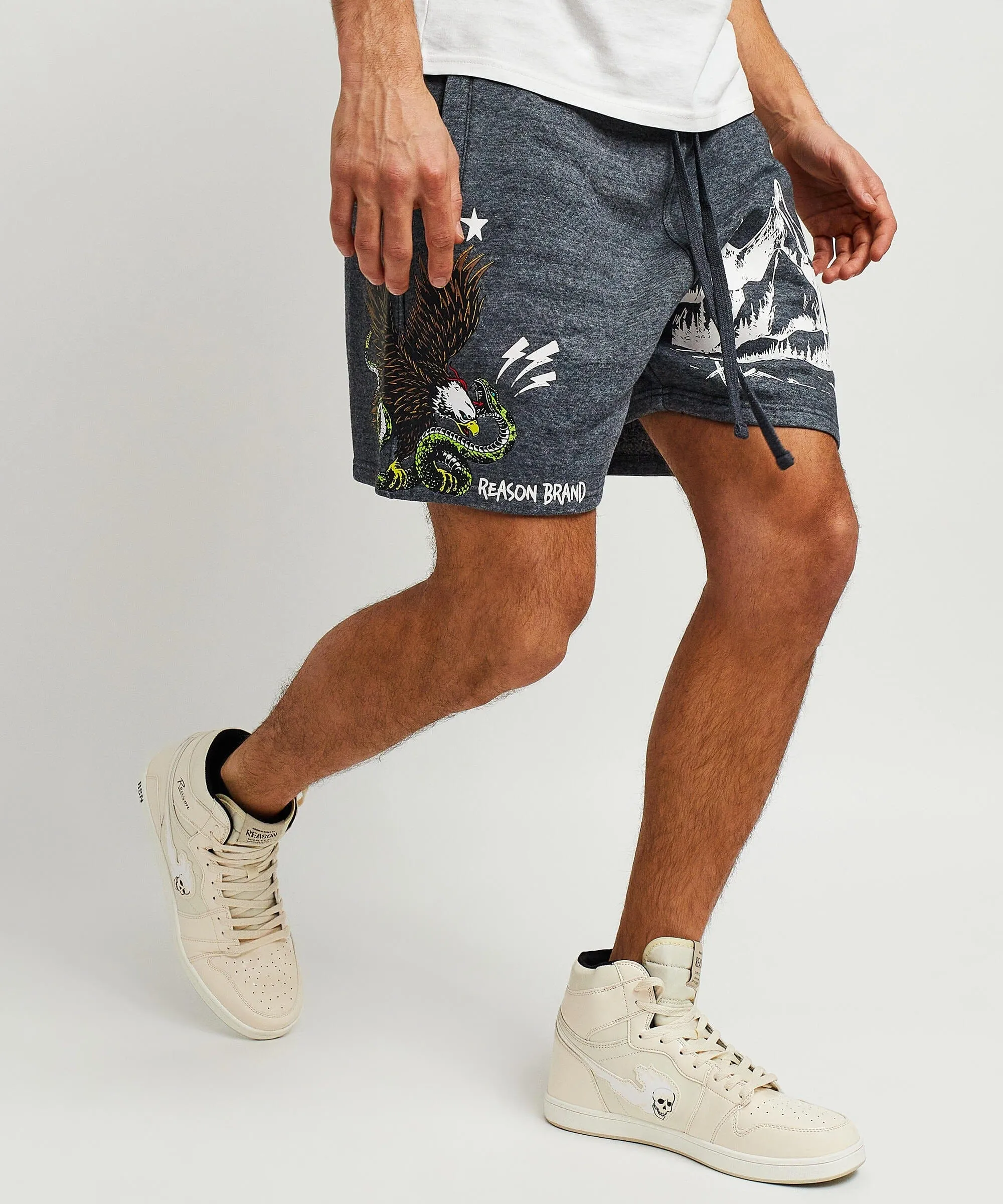 All We Trust Burnout Wash Shorts - Charcoal