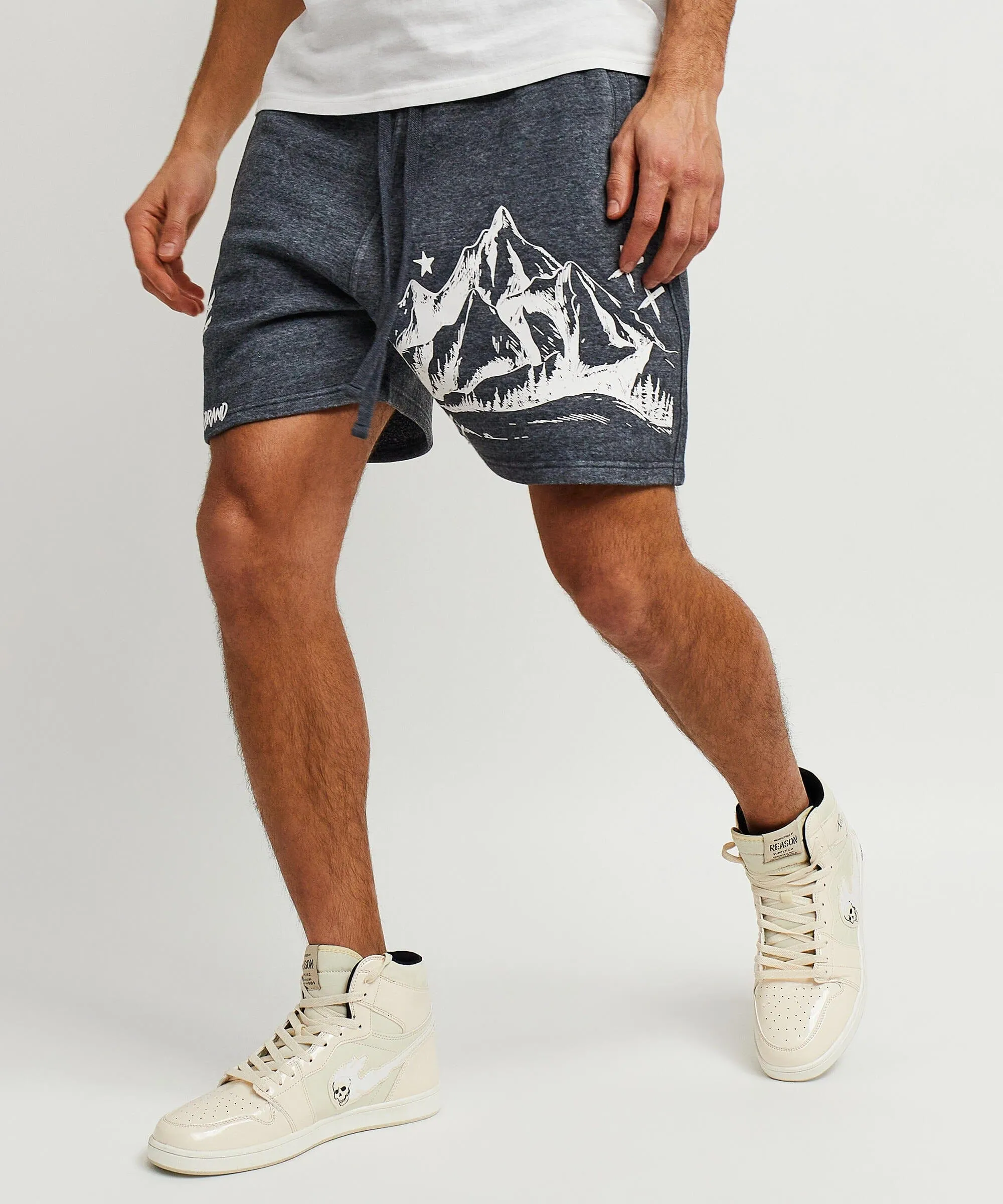 All We Trust Burnout Wash Shorts - Charcoal