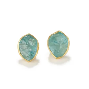 Aqua Crystal Omega Earrings