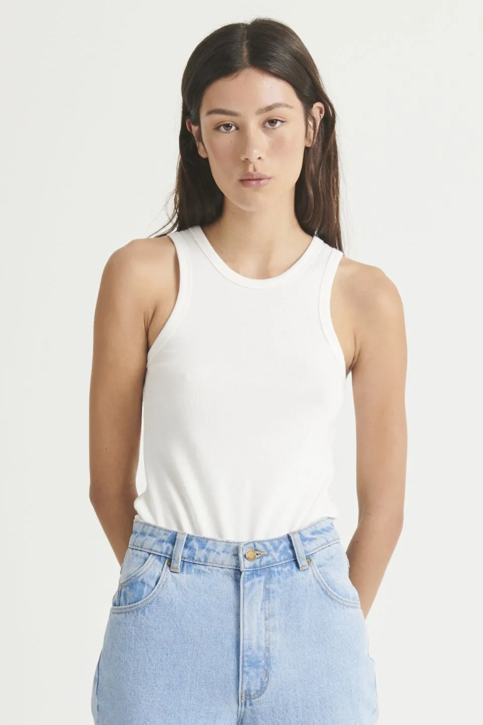 Baby White Marle Rib Tee