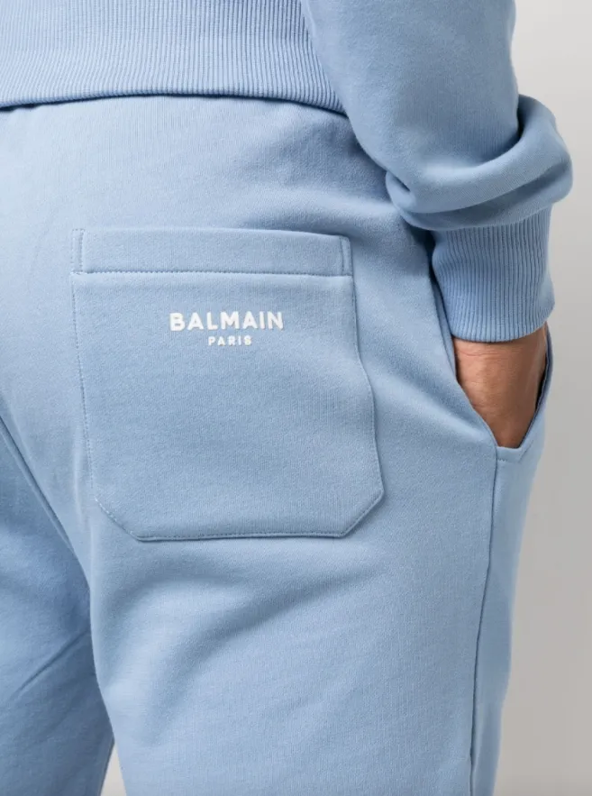 Balmain flocked-logo bermuda shorts