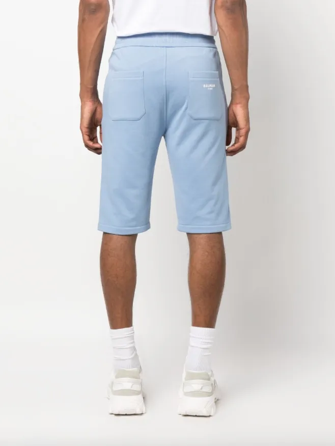 Balmain flocked-logo bermuda shorts