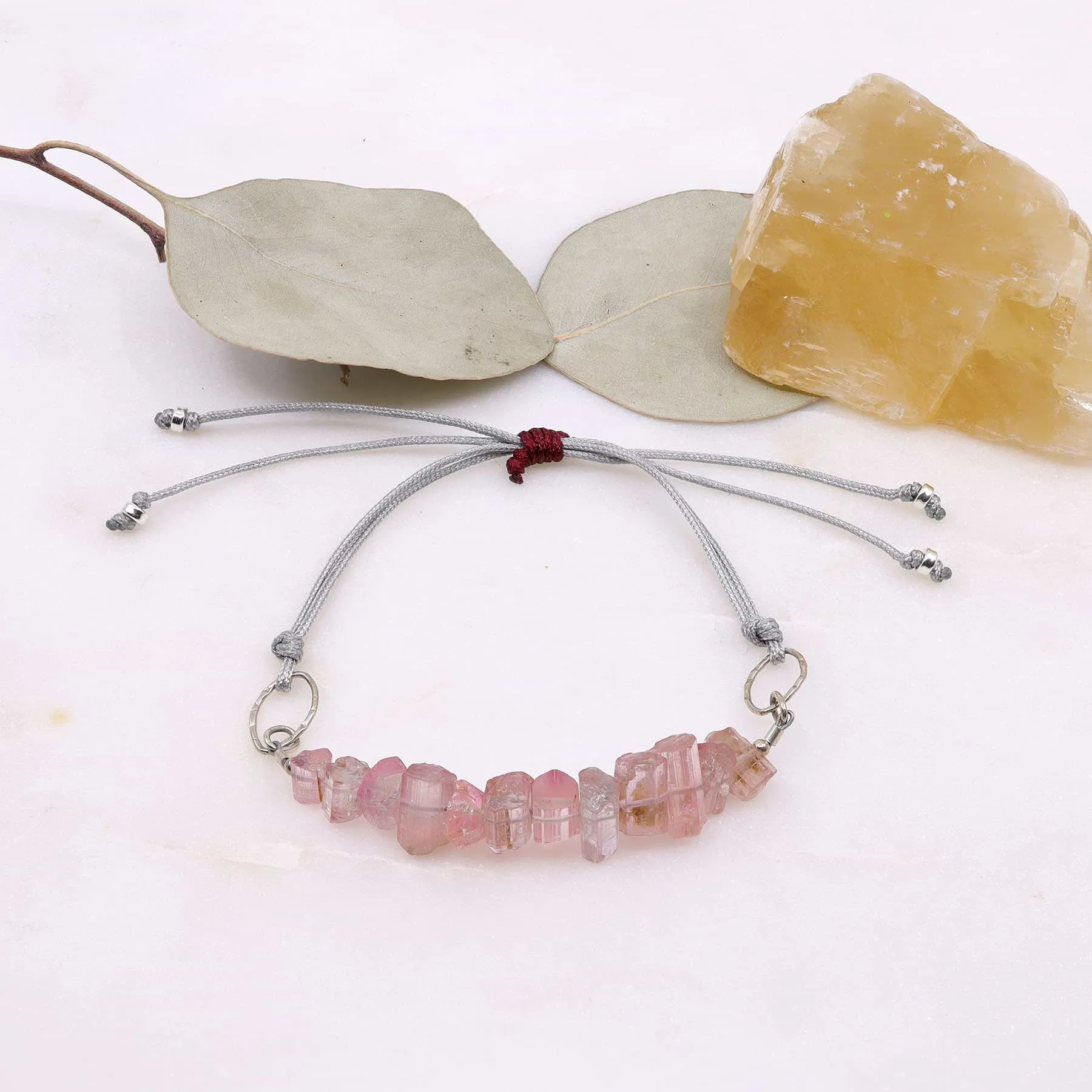 Balos Bay - Rare Pink Tourmaline Cord Bracelet