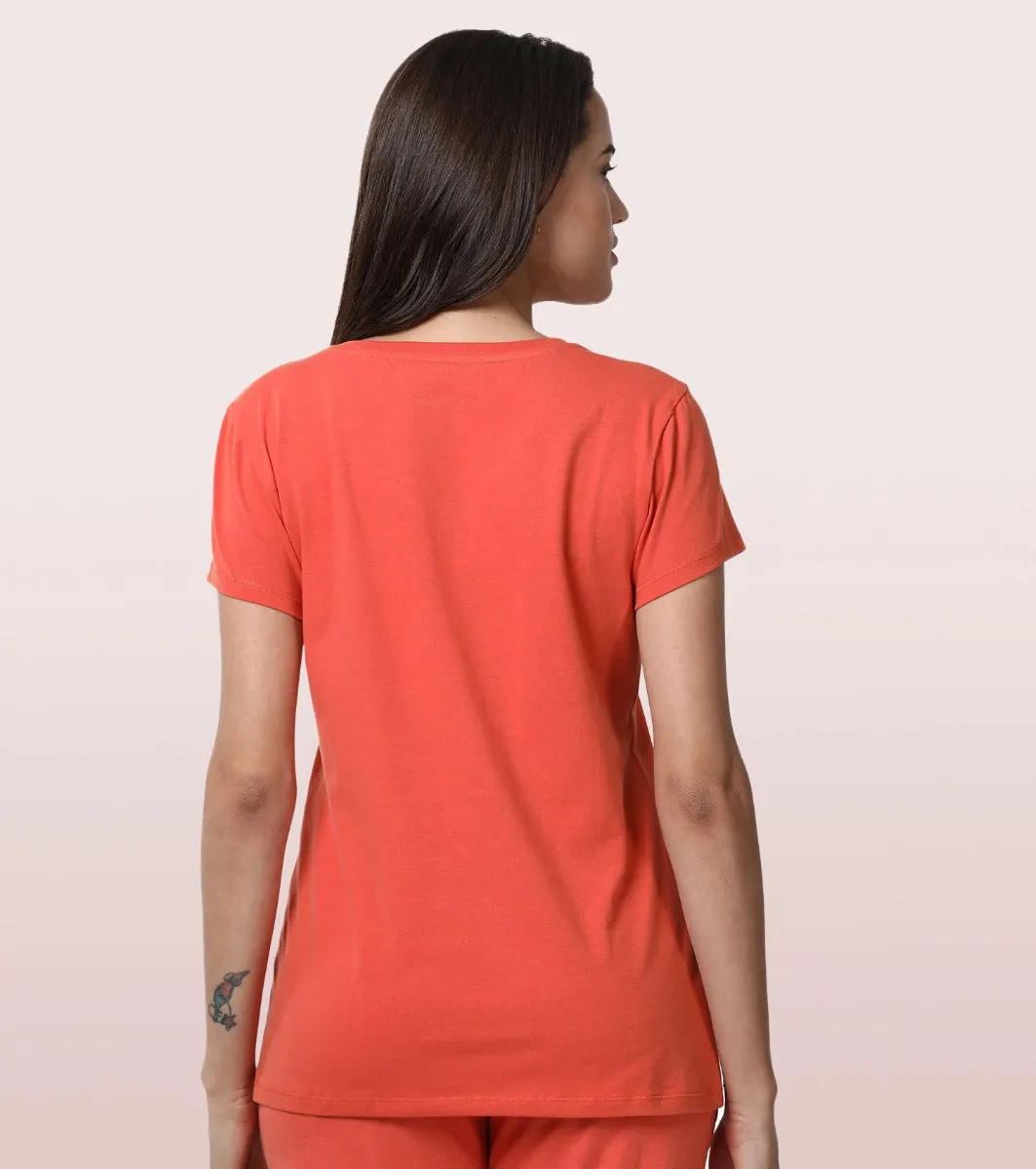 Basic ‘V’ Tee | Short Sleeve ‘V’ Neck Basic Stretch Cotton Tee