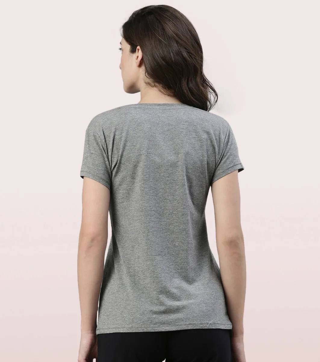 Basic ‘V’ Tee | Short Sleeve ‘V’ Neck Basic Stretch Cotton Tee