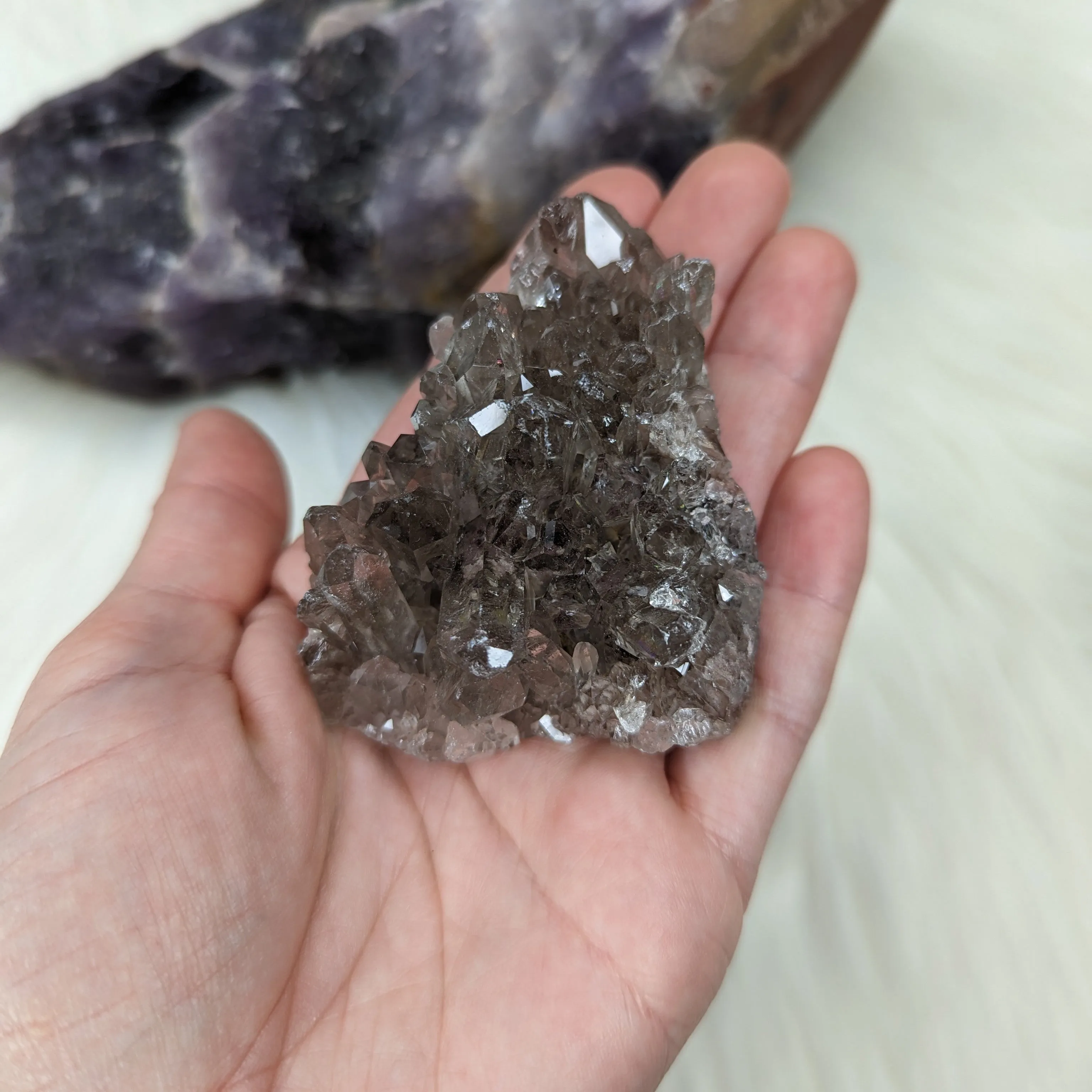 Beautiful Smoky Quartz Cluster~ With Rainbows! ~