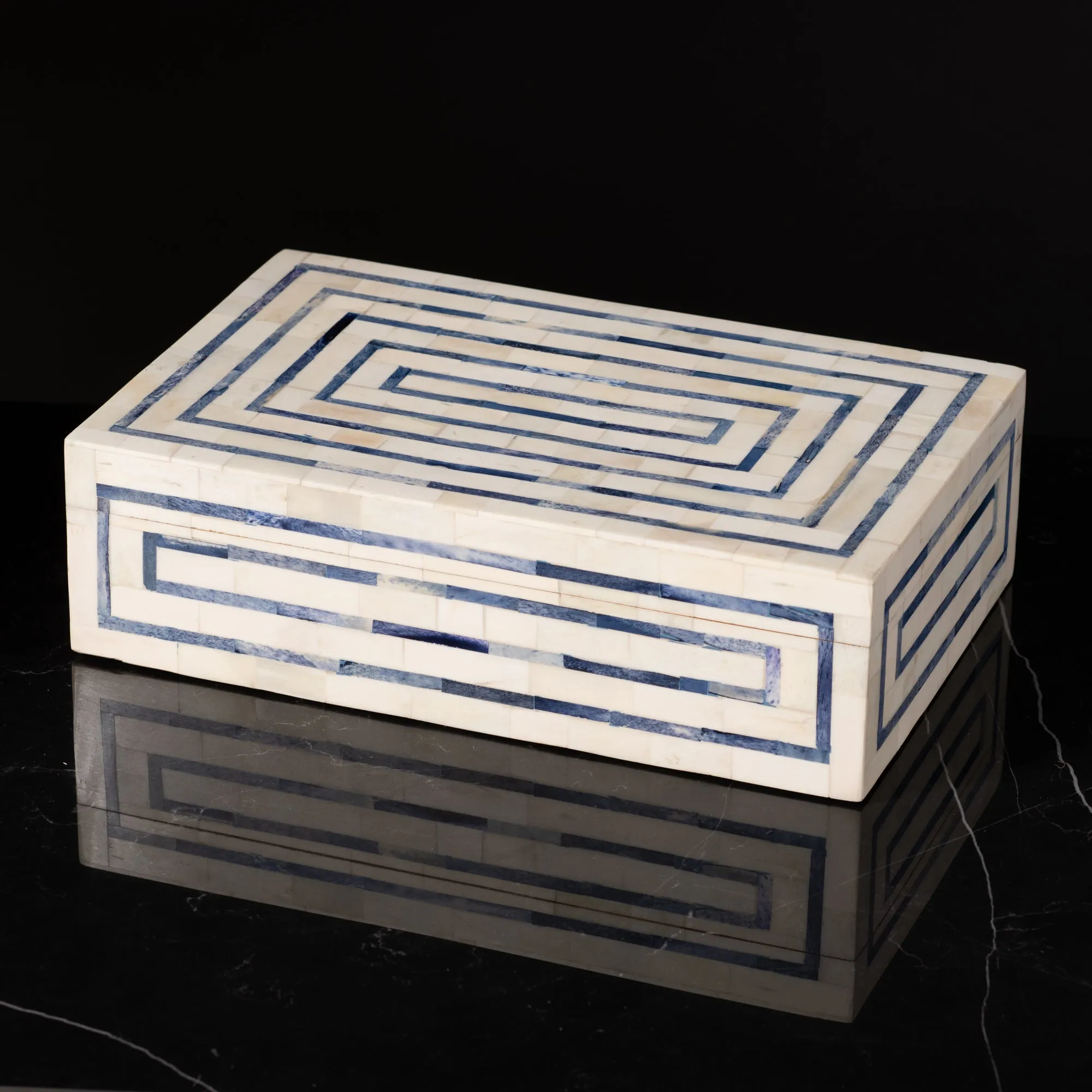 Blue and White Bone Box