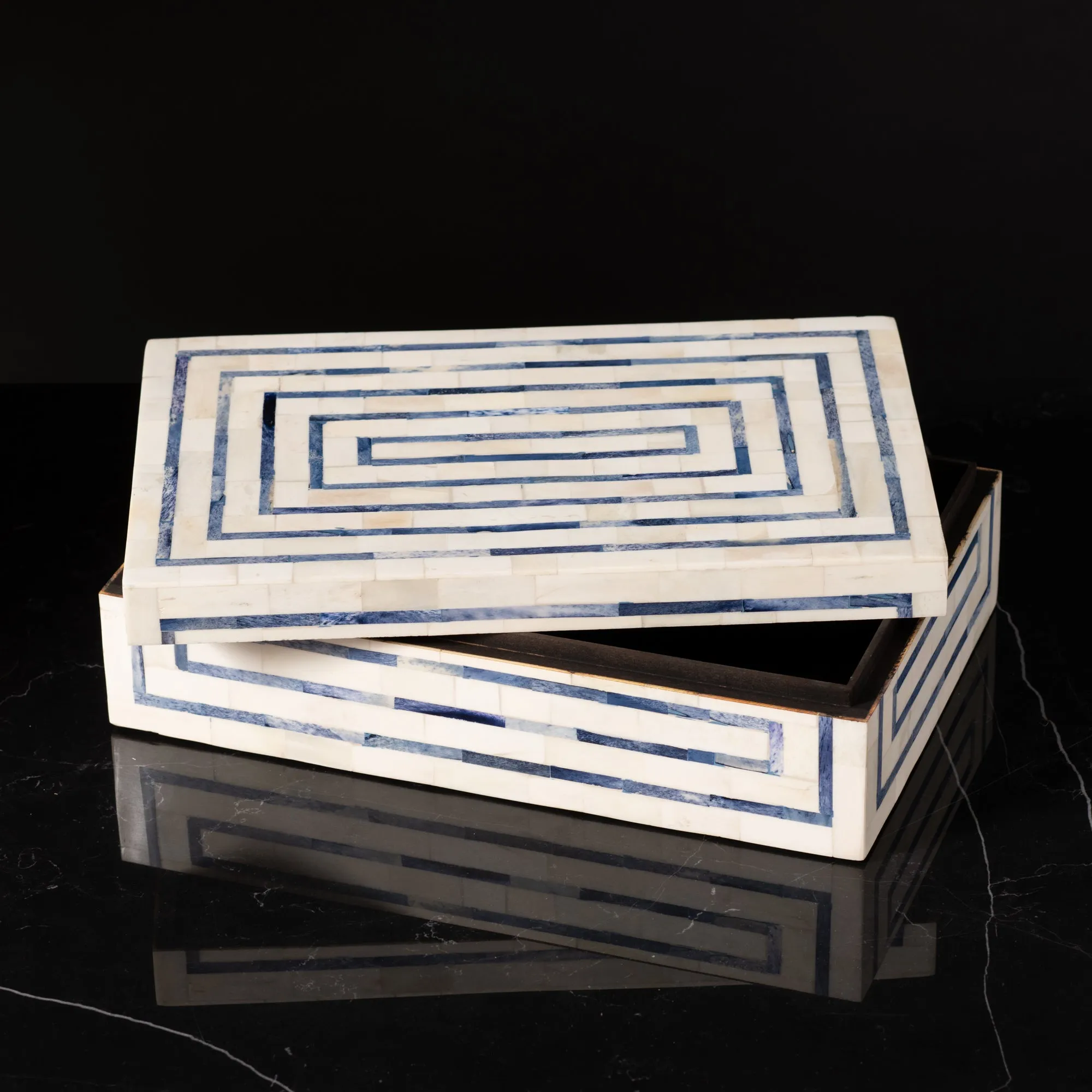 Blue and White Bone Box