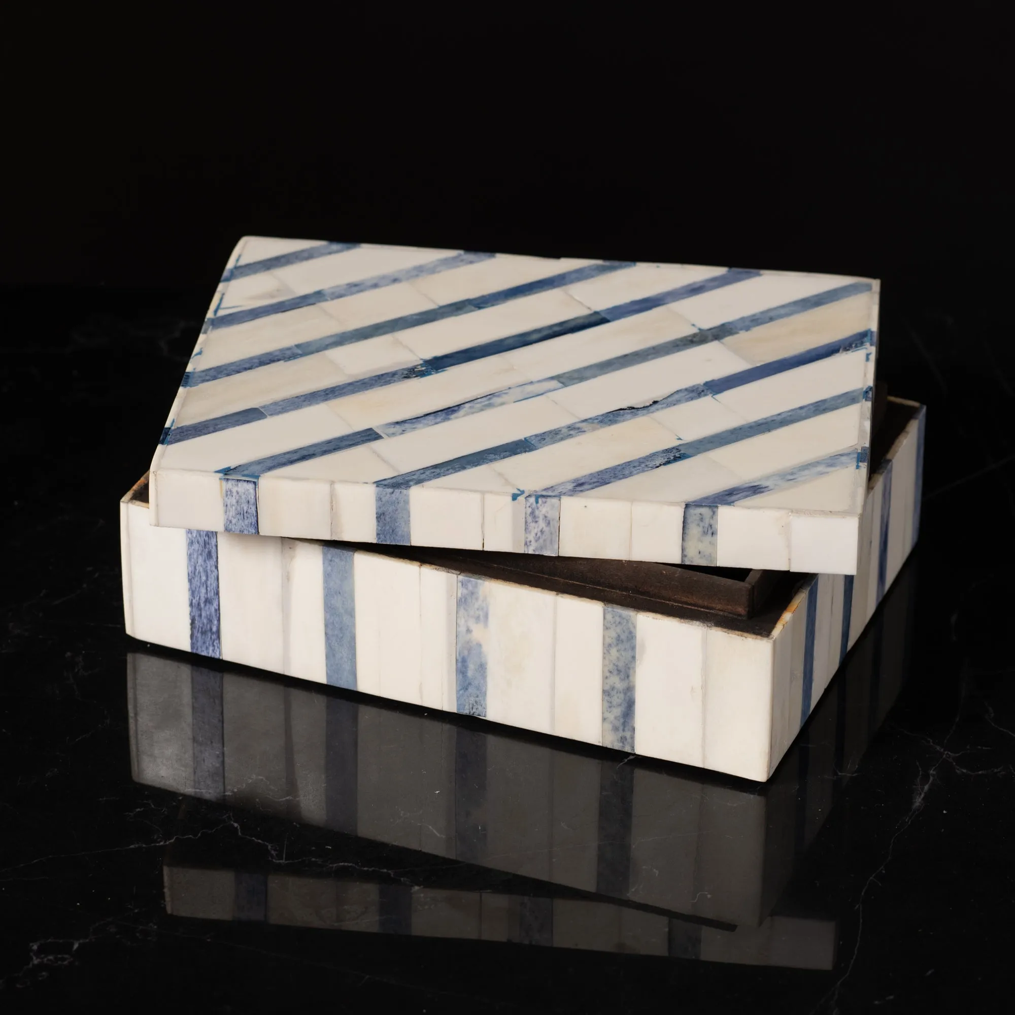 Blue and White Bone Box