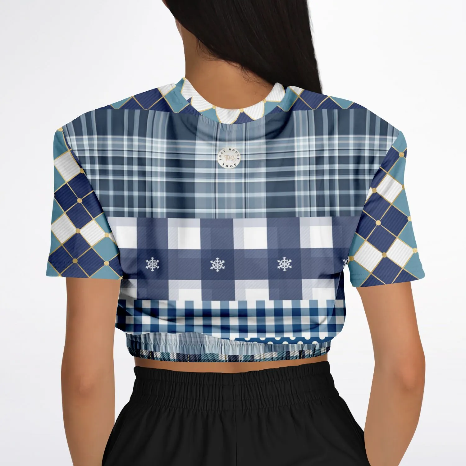 Blue Diamond Phillips Short Sleeve Cropped Eco-Poly Sweater