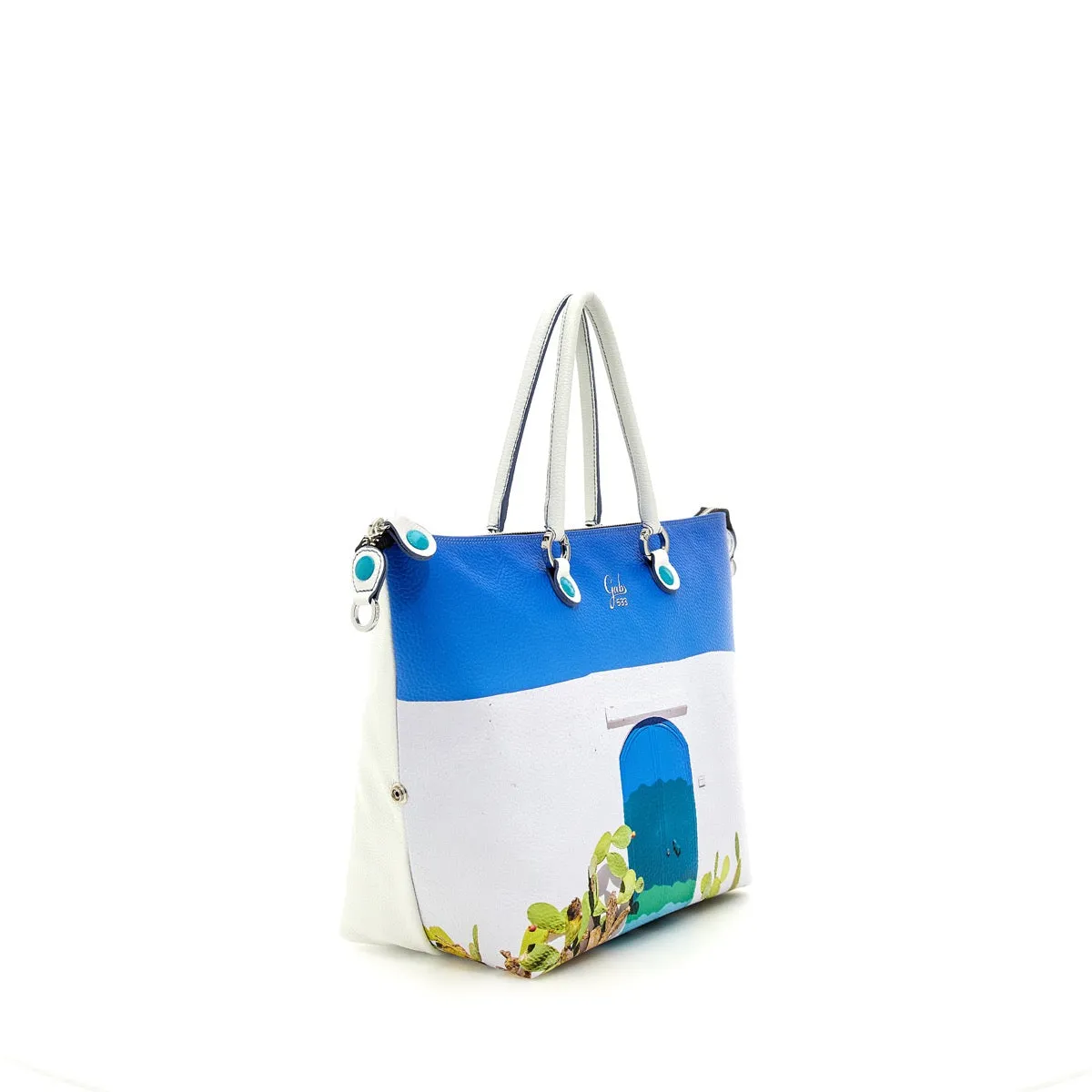 Borsa Donna a Mano con Tracolla GABS G3 PLUS Holiday in Pelle stampa Porta Blu Large