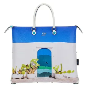 Borsa Donna a Mano con Tracolla GABS G3 PLUS Holiday in Pelle stampa Porta Blu Large