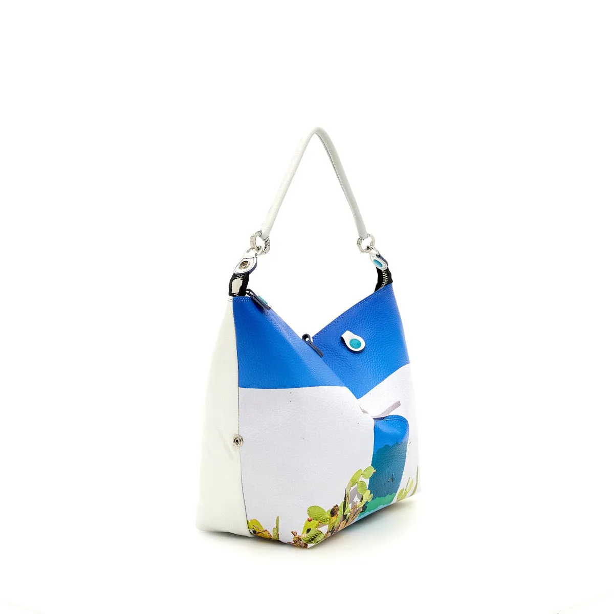 Borsa Donna a Mano con Tracolla GABS G3 PLUS Holiday in Pelle stampa Porta Blu Large