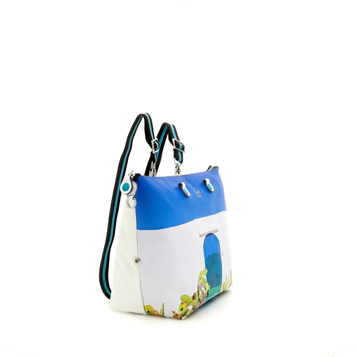 Borsa Donna a Mano con Tracolla GABS G3 PLUS Holiday in Pelle stampa Porta Blu Large