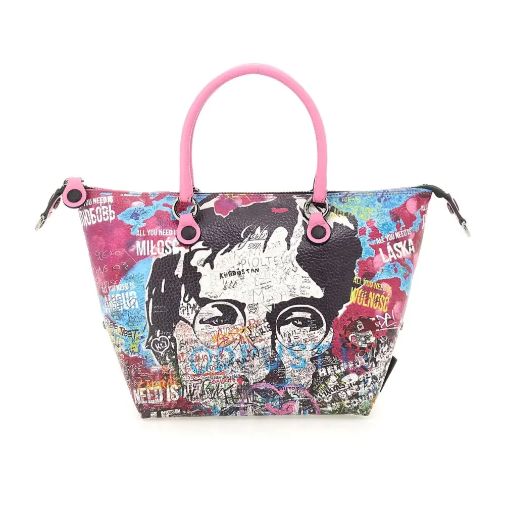 Borsa Donna a Mano con Tracolla GABS G3 PLUS in Pelle stampa Murales Pop Media