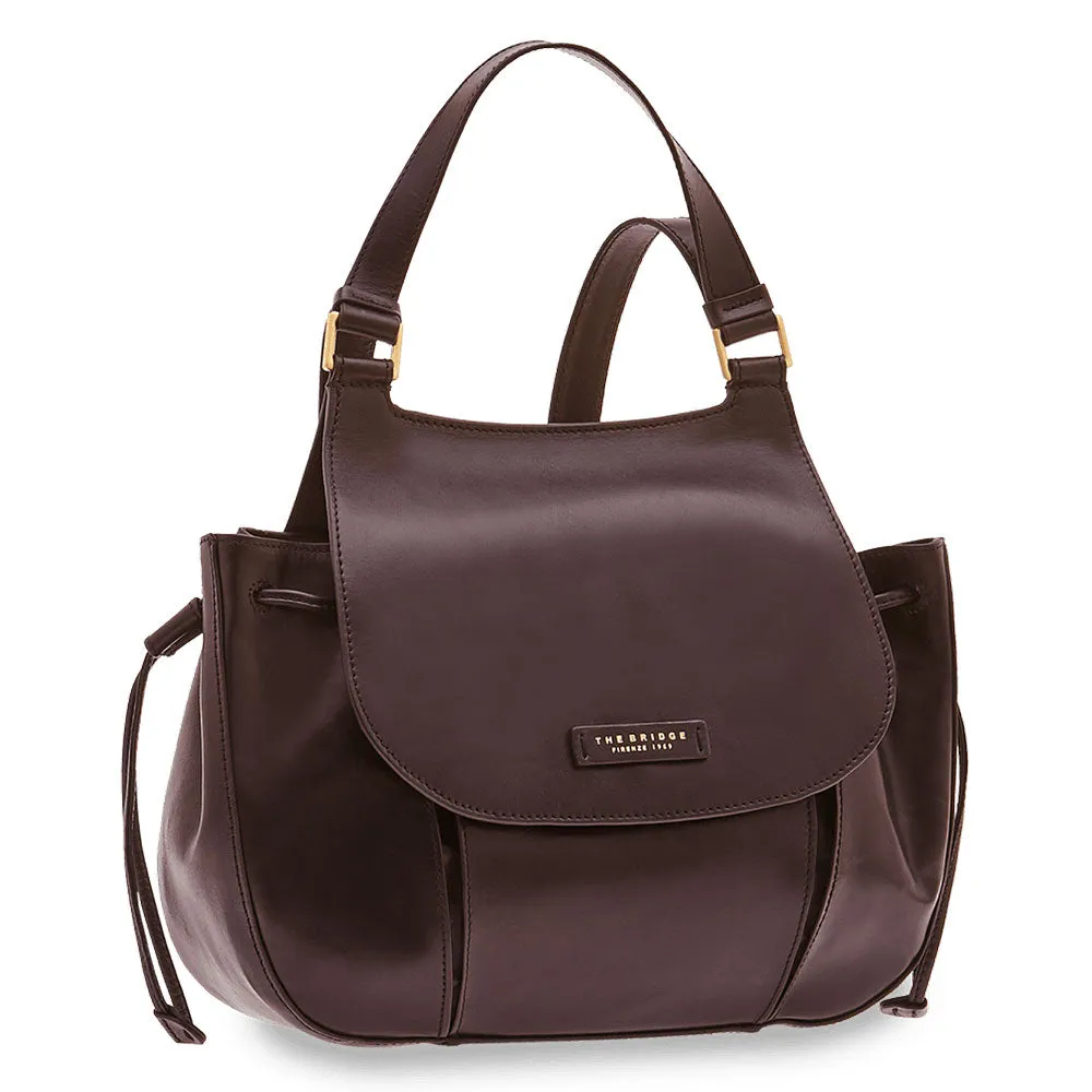 Borsa Donna a Mano THE BRIDGE in Pelle color Melanzana linea Camilla