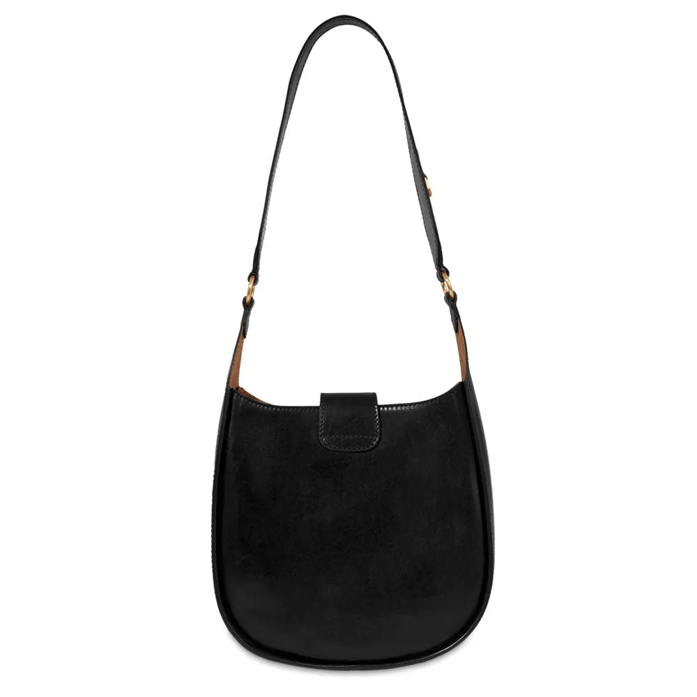 Borsa Donna Hobo THE BRIDGE linea Dora in Pelle Nera