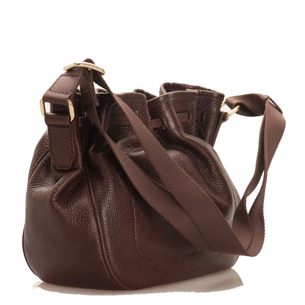 Borsa Donna Secchiello a Tracolla THE BRIDGE in Pelle Marrone linea Plume Soft