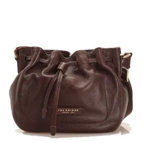 Borsa Donna Secchiello a Tracolla THE BRIDGE in Pelle Marrone linea Plume Soft