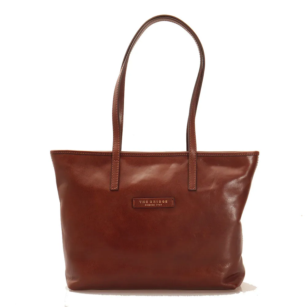 Borsa Donna Shopping Grande THE BRIDGE in Pelle Marrone linea Core