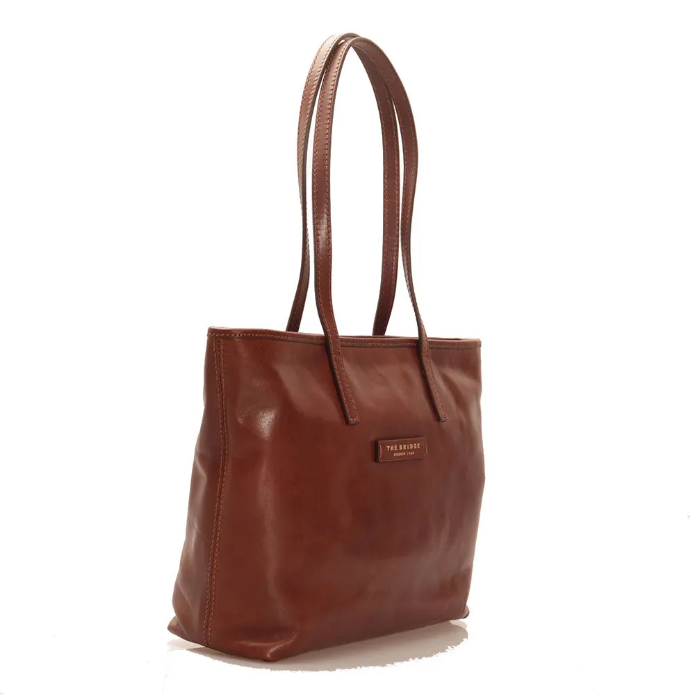 Borsa Donna Shopping Grande THE BRIDGE in Pelle Marrone linea Core