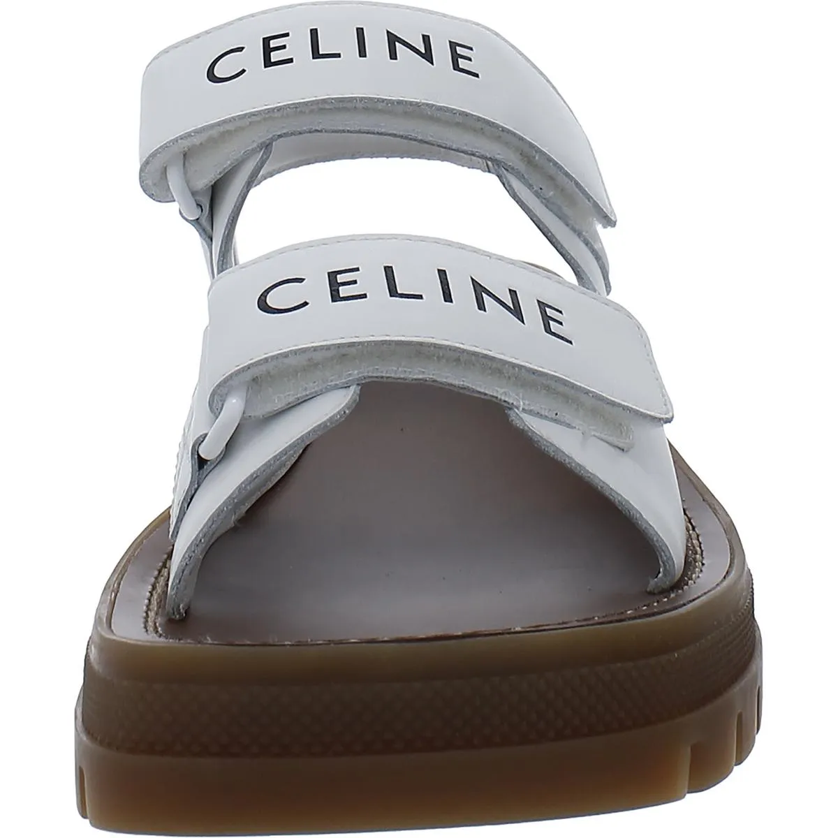 Celine Womens Spring 23 Square Open Toe Ankle Strap Flatform Sandals