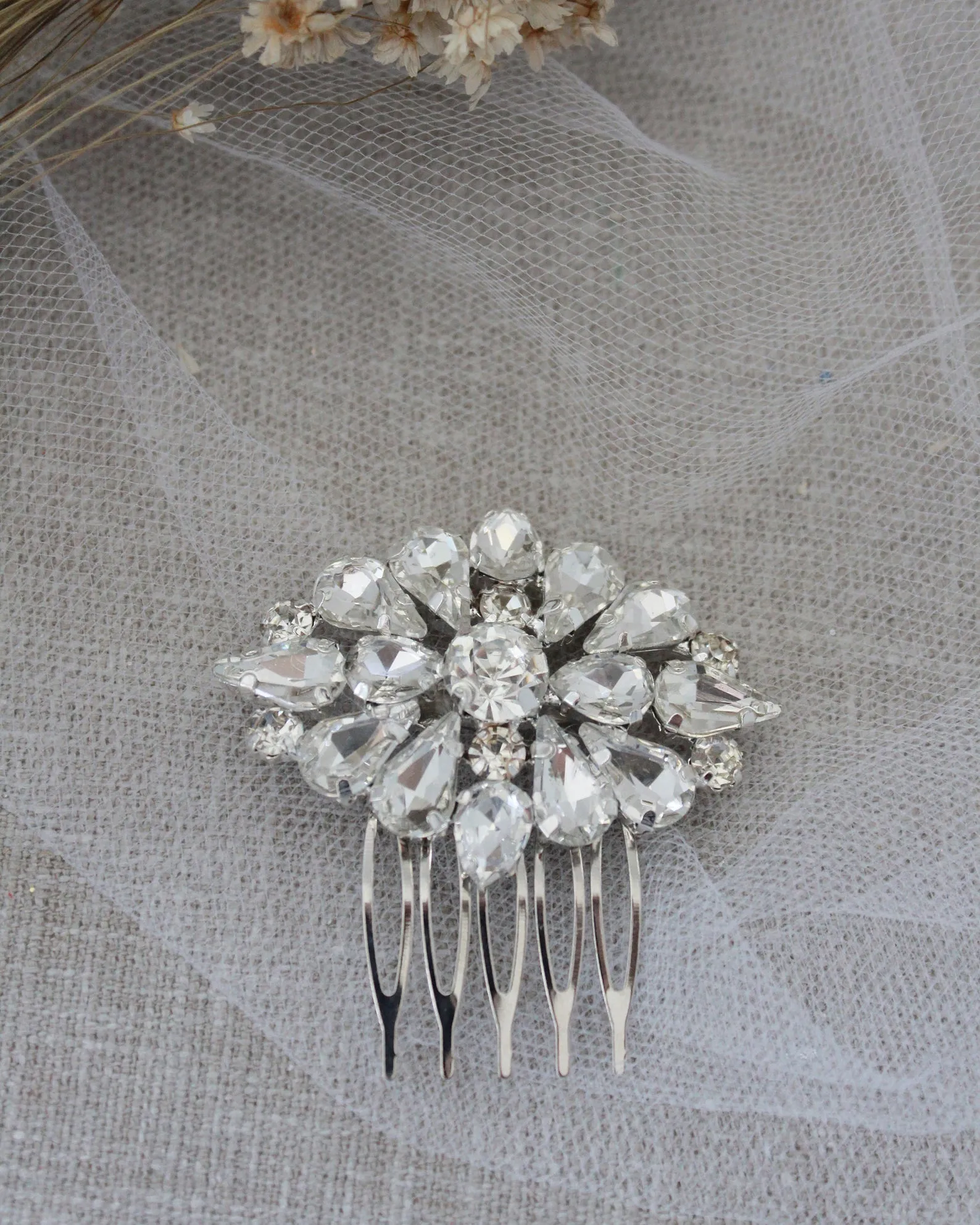 Cluster Teardrops Mini Hair Comb