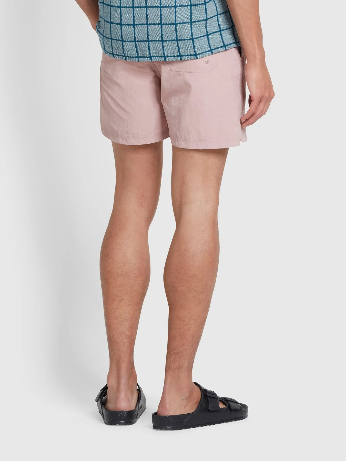 Colbert Regular Fit Plain Swim Shorts In Dark Pink