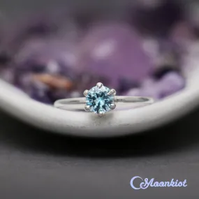 Cyan Blue Spinel Women's Solitaire Ring  | Moonkist Designs