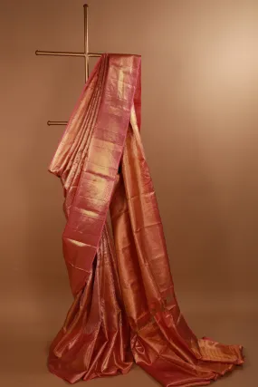 Designers Tissue Kanjivaram Pure Silk Handwoven Saree .