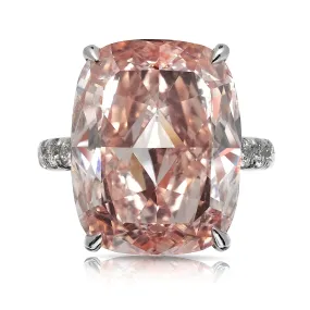 DIVA 20 CARAT CUSHION CUT FANCY INTENSE PINK DIAMOND ENGAGEMENT RING PLATINUM GIA CERTIFIED 19 CT VS1 FIP BY MIKE NEKTA