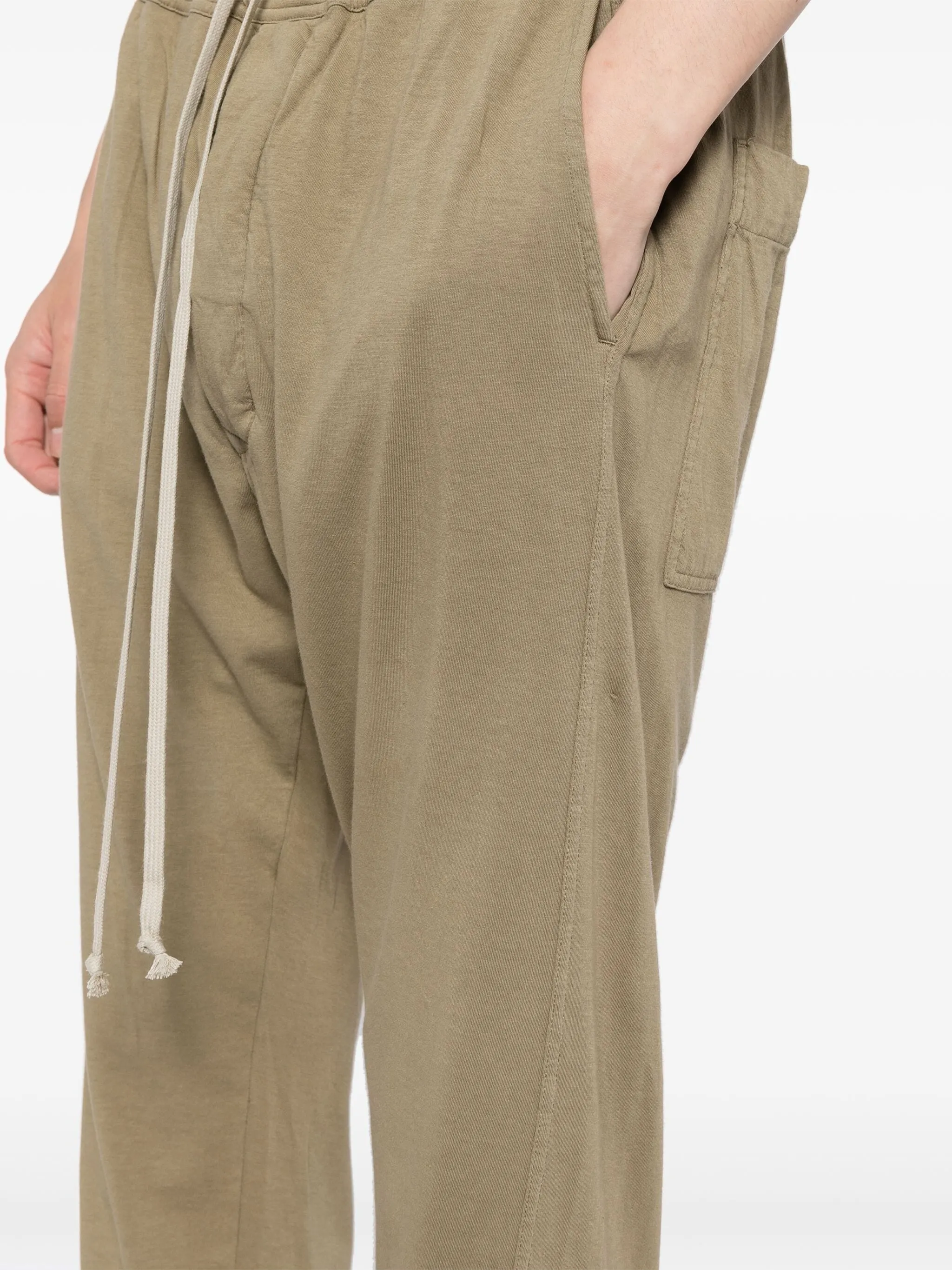 DRAWSTRING COTTON SLIM-CUT TRACK PANTS