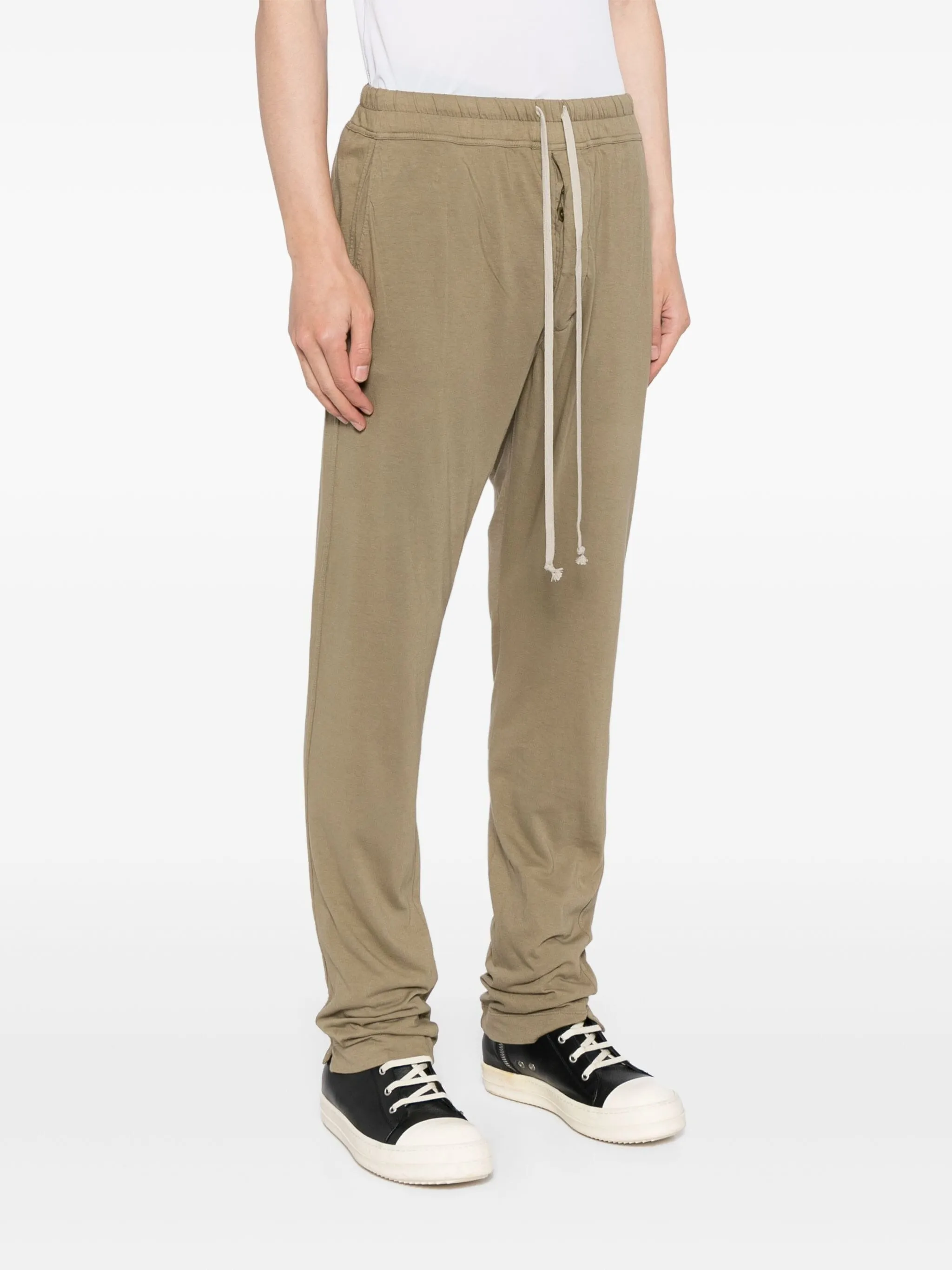 DRAWSTRING COTTON SLIM-CUT TRACK PANTS