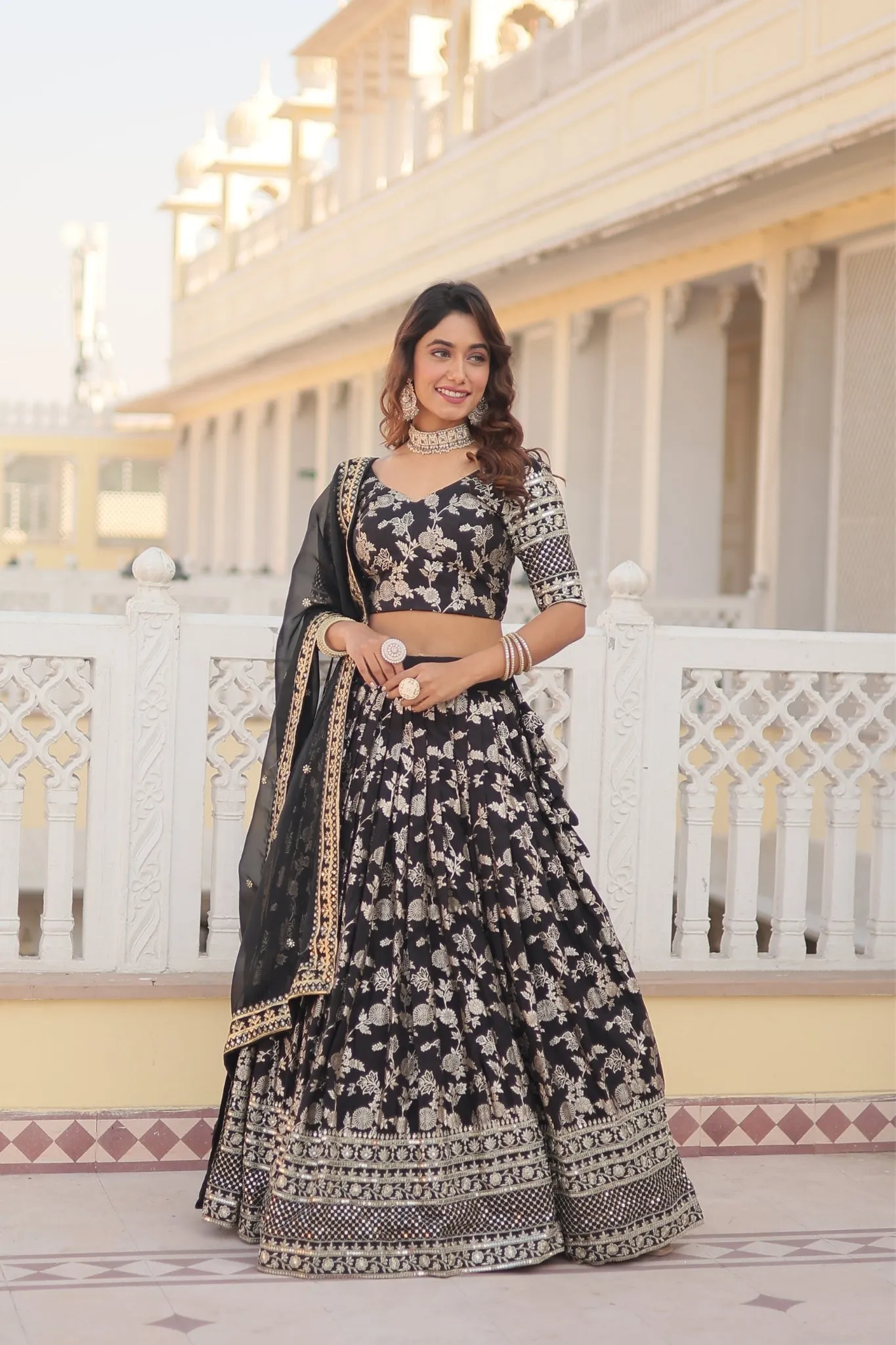 Elevate Your Style with a Designer Jacquard Lehenga Choli