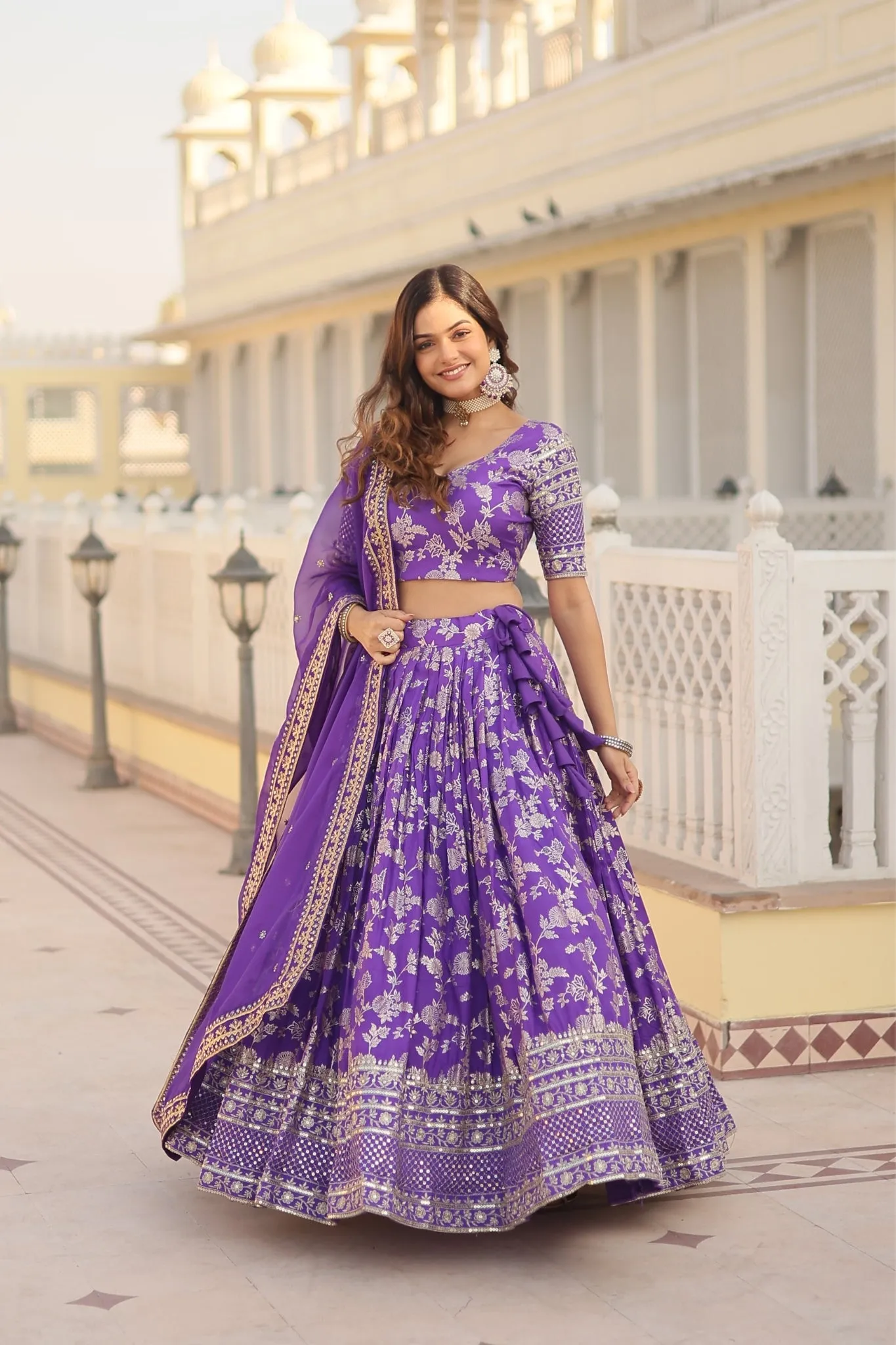 Elevate Your Style with a Designer Jacquard Lehenga Choli