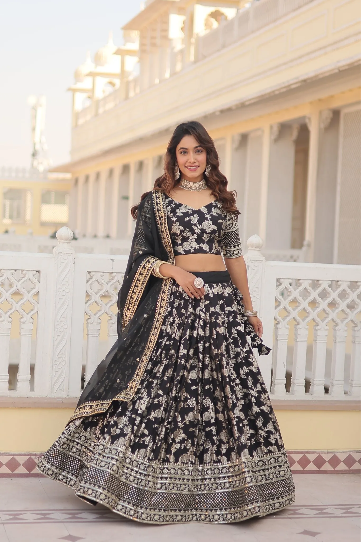 Elevate Your Style with a Designer Jacquard Lehenga Choli